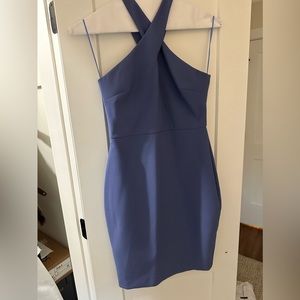 Cute cocktail dress, Size 6, high twist neck. Fully lined, new condition.